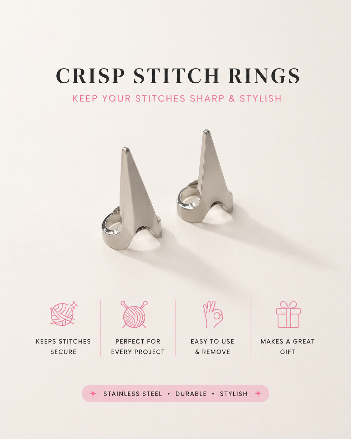 Crisp Stitch Rings💛